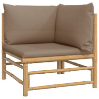 Thumbnail for 2-tlg. Garten-Lounge-Set mit Taupe Kissen Bambus