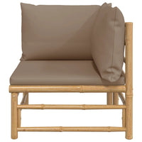 Thumbnail for Garten-Ecksofa mit Taupe Kissen Bambus