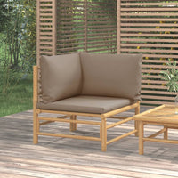 Thumbnail for Garten-Ecksofa mit Taupe Kissen Bambus