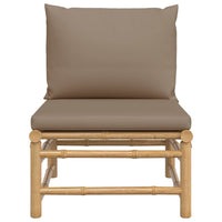 Thumbnail for Garten-Mittelsofa mit Taupe Kissen Bambus