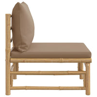 Thumbnail for Garten-Mittelsofa mit Taupe Kissen Bambus