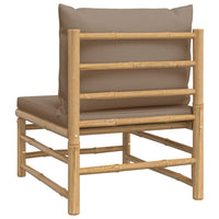 Thumbnail for Garten-Mittelsofa mit Taupe Kissen Bambus