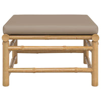 Thumbnail for Gartenhocker mit Taupe Kissen Bambus