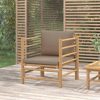 Thumbnail for Gartensessel mit Taupe Kissen Bambus