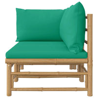 Thumbnail for 2-tlg. Garten-Lounge-Set mit Grünen Kissen Bambus