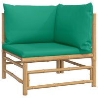 Thumbnail for Garten-Ecksofa mit Grünen Kissen Bambus