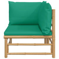 Thumbnail for Garten-Ecksofa mit Grünen Kissen Bambus