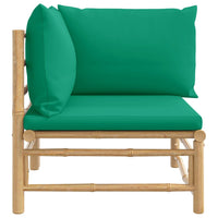 Thumbnail for Garten-Ecksofa mit Grünen Kissen Bambus