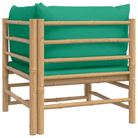 Thumbnail for Garten-Ecksofa mit Grünen Kissen Bambus