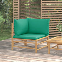 Thumbnail for Garten-Ecksofa mit Grünen Kissen Bambus