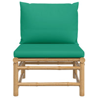 Thumbnail for Garten-Mittelsofa mit Grünen Kissen Bambus