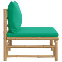 Thumbnail for Garten-Mittelsofa mit Grünen Kissen Bambus