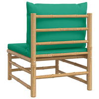 Thumbnail for Garten-Mittelsofa mit Grünen Kissen Bambus