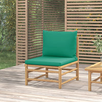 Thumbnail for Garten-Mittelsofa mit Grünen Kissen Bambus