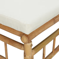 Thumbnail for Garten-Ecksofa mit Cremeweißen Kissen Bambus