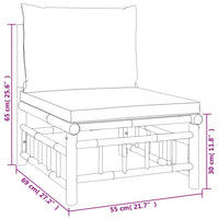 Thumbnail for 3-tlg. Garten-Lounge-Set mit Dunkelgrauen Kissen Bambus