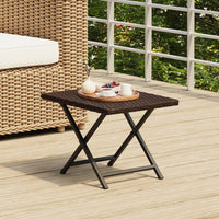 Thumbnail for Klapptisch Braun 45x35x32 cm Poly Rattan