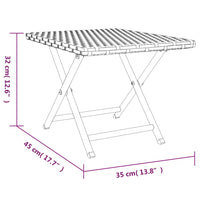 Thumbnail for Klapptisch Schwarz 45x35x32 cm Poly Rattan