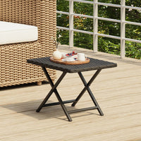 Thumbnail for Klapptisch Schwarz 45x35x32 cm Poly Rattan