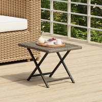 Thumbnail for Klapptisch Grau 45x35x32 cm Poly Rattan
