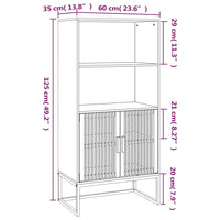 Thumbnail for Highboard Schwarz 60x35x125 cm Holzwerkstoff