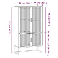 Thumbnail for Highboard Weiß 70x35x125 cm Holzwerkstoff