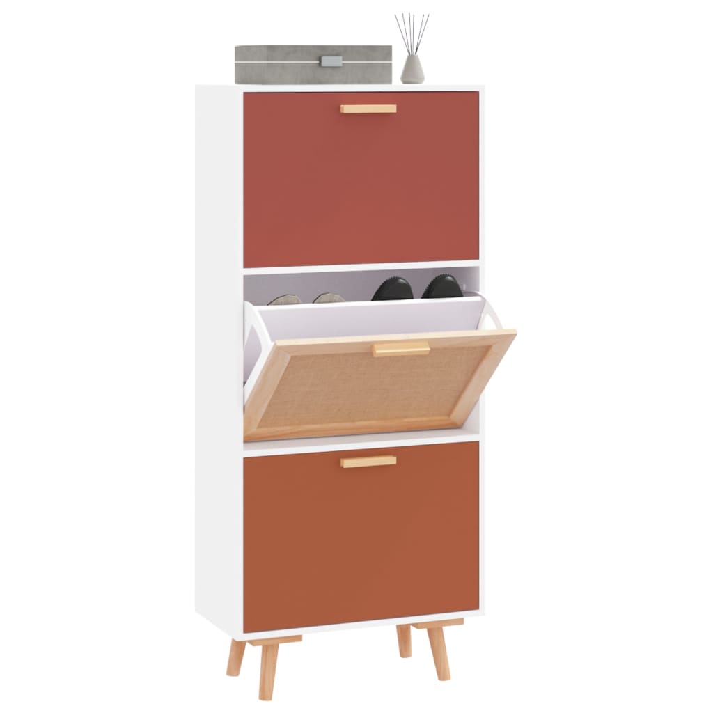 Schuhschrank Weiß 52x25x120 cm Holzwerkstoff