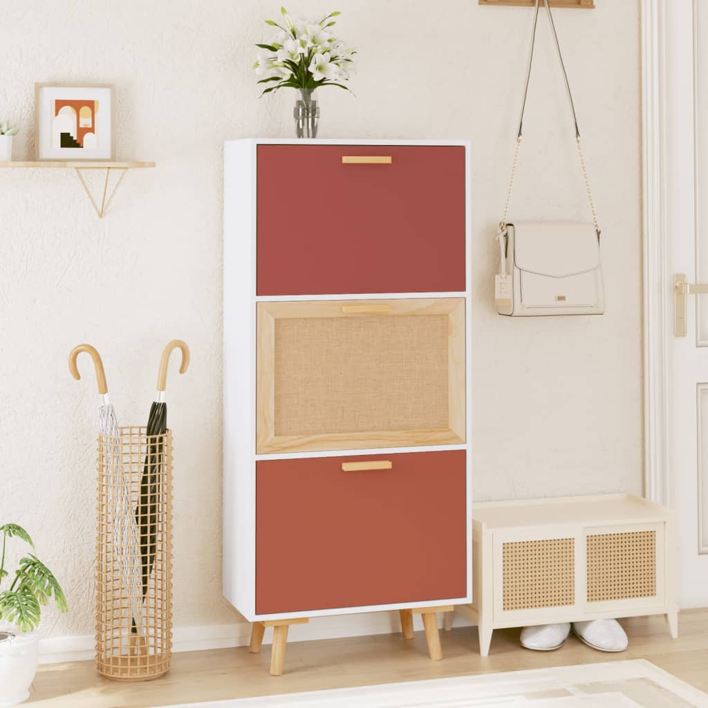 Schuhschrank Weiß 52x25x120 cm Holzwerkstoff