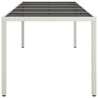 Thumbnail for Gartentisch Weiß 250x100x75 cm Poly Rattan und Hartglas