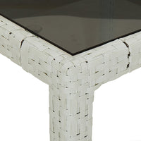 Thumbnail for Gartentisch Weiß 250x100x75 cm Poly Rattan und Hartglas