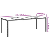 Thumbnail for Gartentisch Weiß 250x100x75 cm Poly Rattan und Hartglas