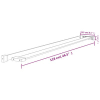 Thumbnail for Duschablage für Begehbare Dusche Schwarz 118 cm Aluminium