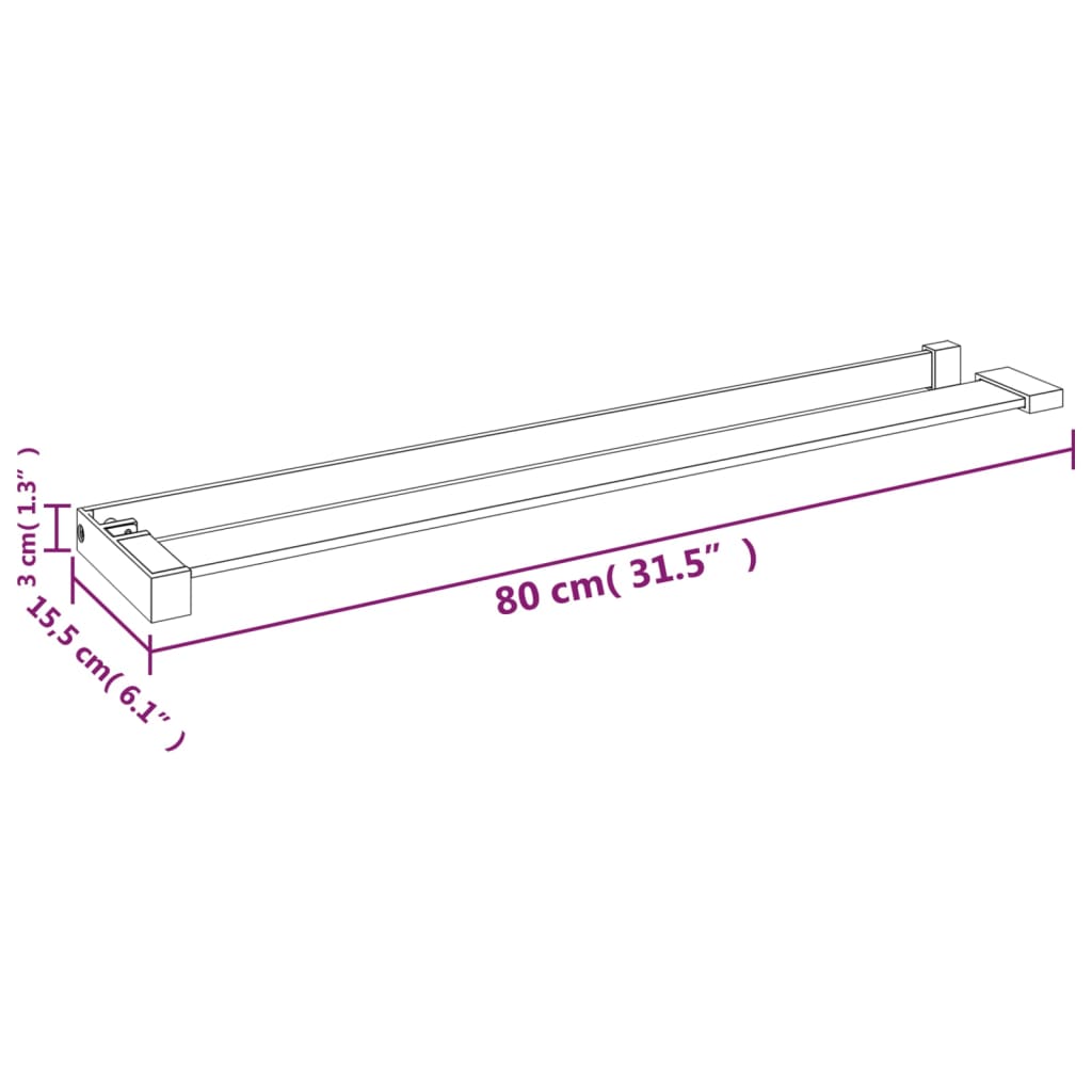 Duschablage für Begehbare Dusche Weiß 80 cm Aluminium