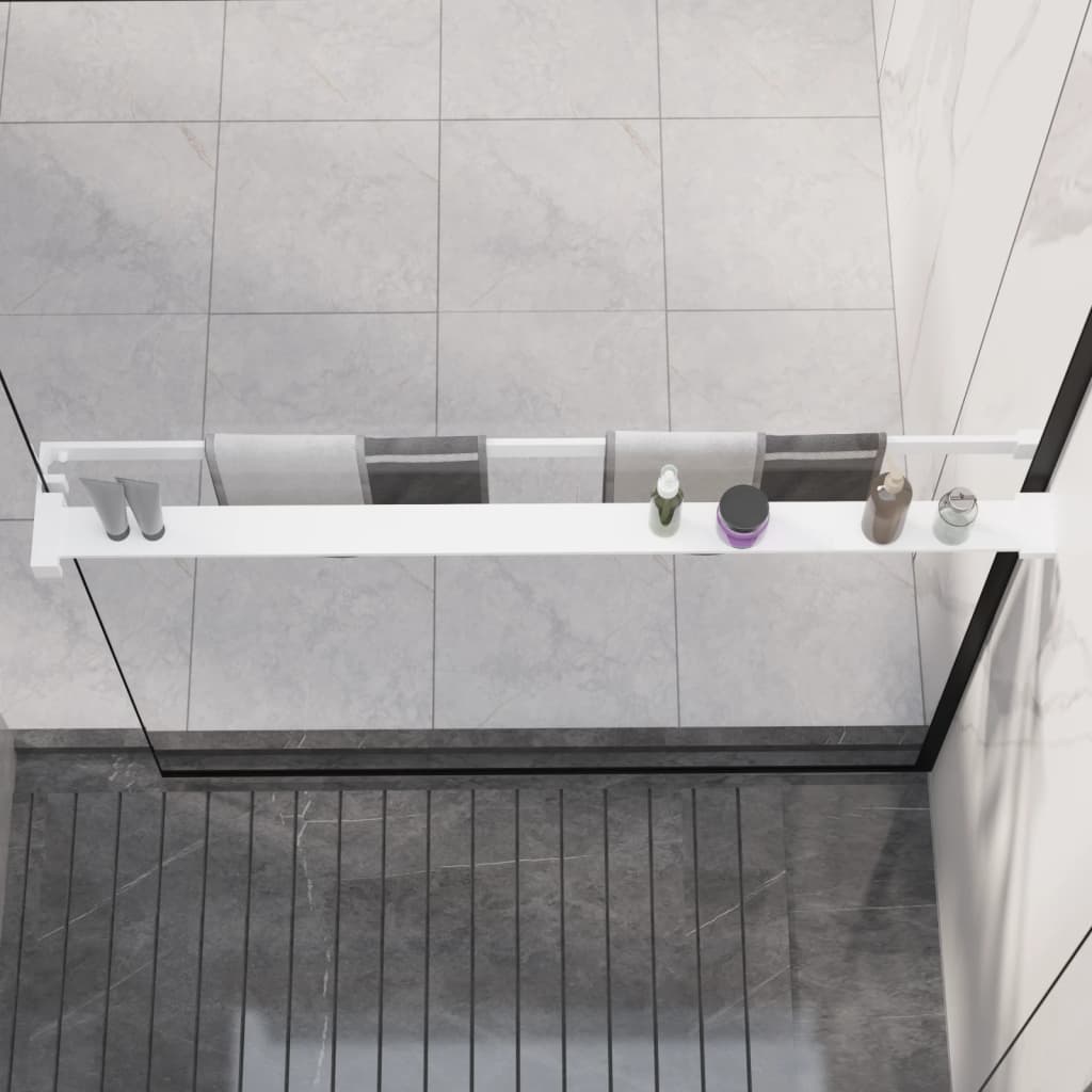 Duschablage für Begehbare Dusche Weiß 100 cm Aluminium