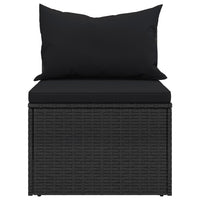 Thumbnail for Garten-Mittelsofas mit Kissen 2 Stk. Schwarz Poly Rattan