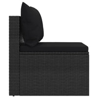 Thumbnail for Garten-Mittelsofas mit Kissen 2 Stk. Schwarz Poly Rattan