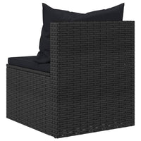 Thumbnail for Garten-Mittelsofas mit Kissen 2 Stk. Schwarz Poly Rattan