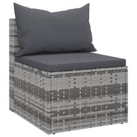 Thumbnail for Garten-Mittelsofas mit Kissen 2 Stk. Grau Poly Rattan