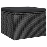 Thumbnail for 3-Sitzer-Gartensofa mit Dach und Fußhocker Schwarz Poly Rattan