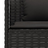 Thumbnail for Gartensofa in L-Form mit Kissen Schwarz Poly Rattan