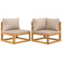 Thumbnail for 2-tlg. Garten-Sofa-Set mit Kissen Massivholz Akazie