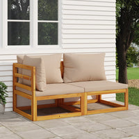 Thumbnail for 2-tlg. Garten-Sofa-Set mit Kissen Massivholz Akazie