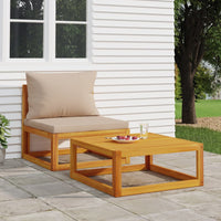 Thumbnail for 2-tlg. Garten-Sofa-Set mit Kissen Massivholz Akazie