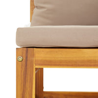 Thumbnail for Garten-Mittelsofa mit Taupe Kissen Massivholz Akazie