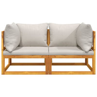 Thumbnail for Modular-Ecksofas 2 Stk. mit Hellgrauen Kissen Massivholz Akazie