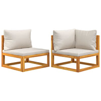 Thumbnail for 2-tlg. Garten-Sofa-Set mit Kissen Massivholz Akazie