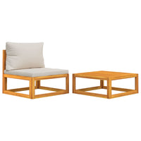 Thumbnail for 2-tlg. Garten-Sofa-Set mit Kissen Massivholz Akazie