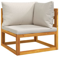 Thumbnail for Modular-Ecksofa mit Hellgrauen Kissen Massivholz Akazie