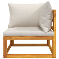 Thumbnail for Modular-Ecksofa mit Hellgrauen Kissen Massivholz Akazie