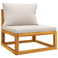 Thumbnail for Garten-Mittelsofa mit Hellgrauen Kissen Massivholz Akazie